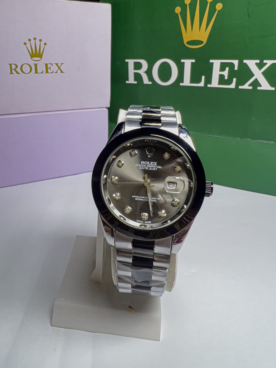 ROLEX DATE JUST-BLACK GREY