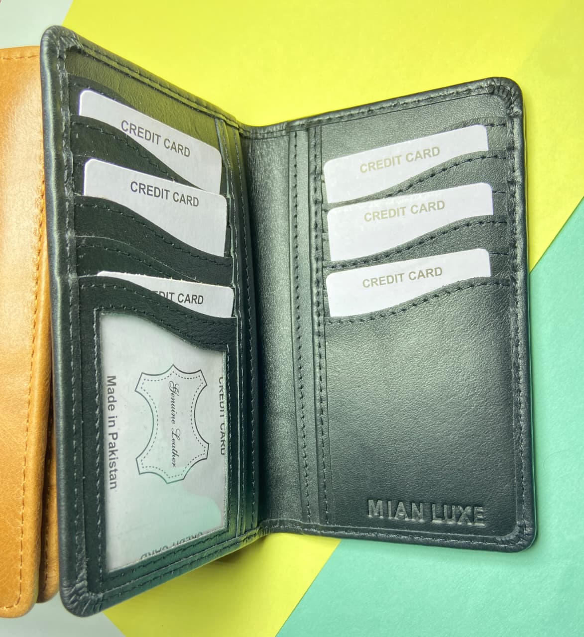 LEATHER MEDIUM LONG WALLET-BLACK BY MIANLUXE