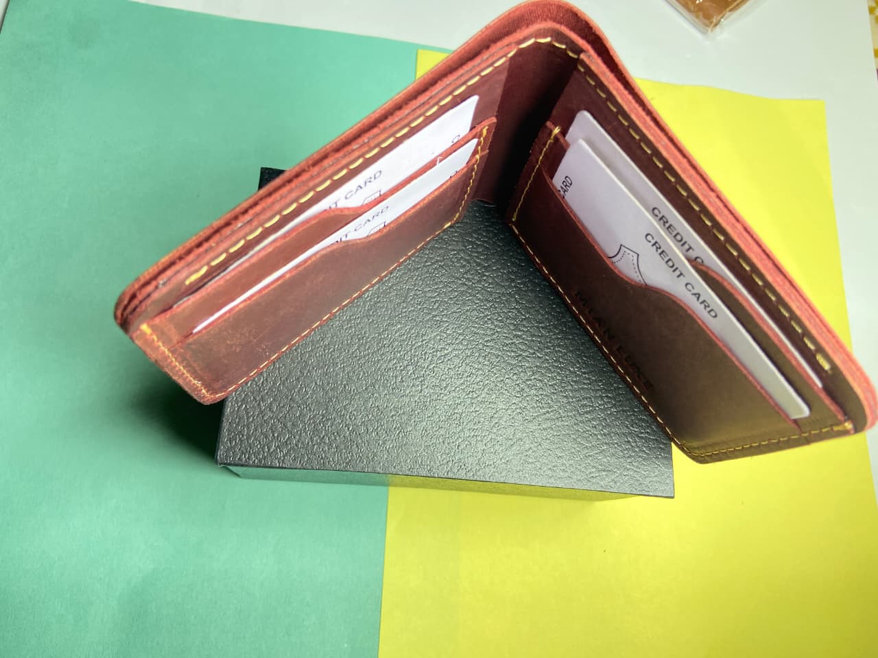 LEATHER BIFOLD WALLET-PURPLE BY MIANLUXE