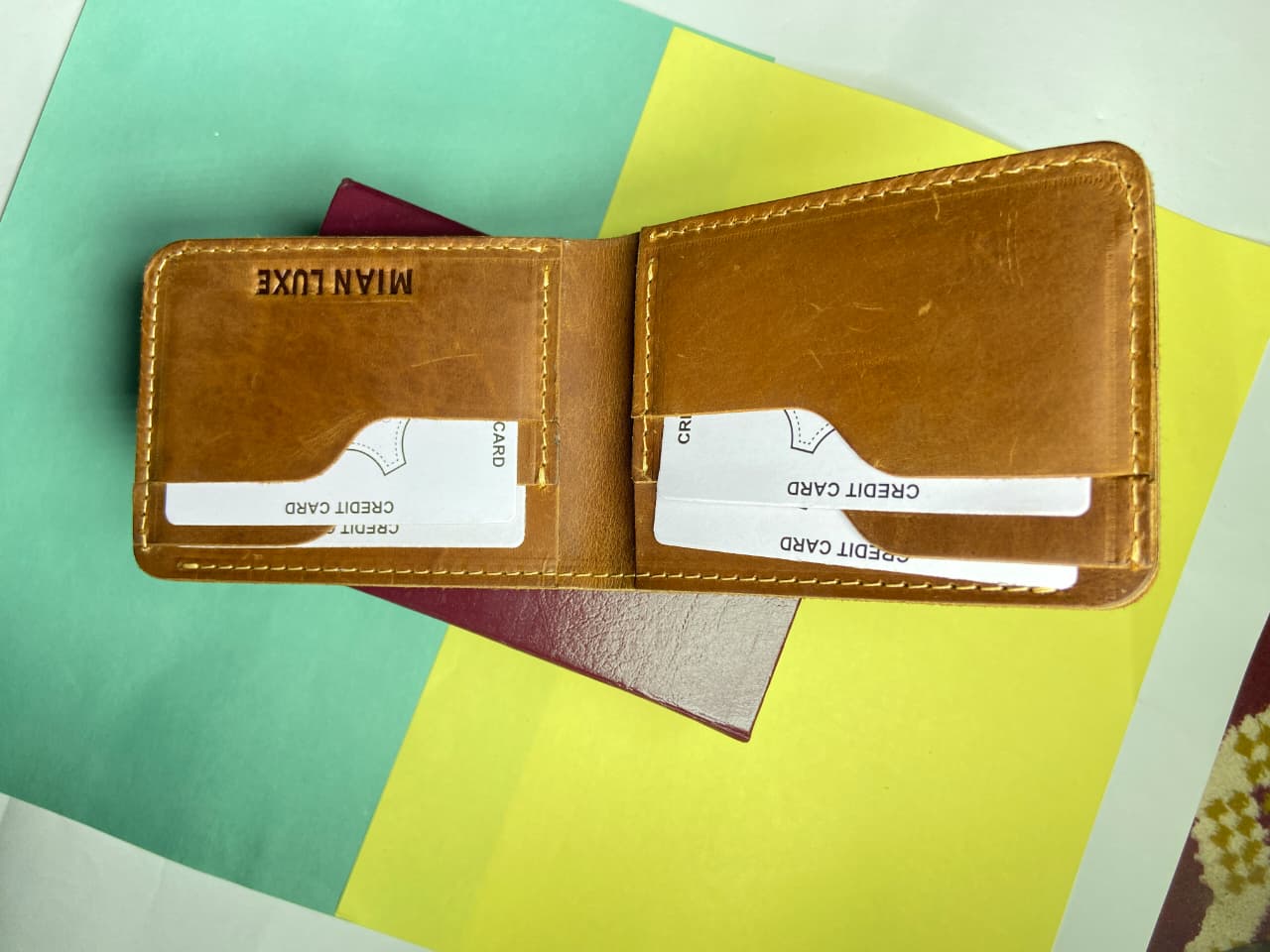 LEATHER BIFOLD WALLET-BROWN BY MIANLUXE