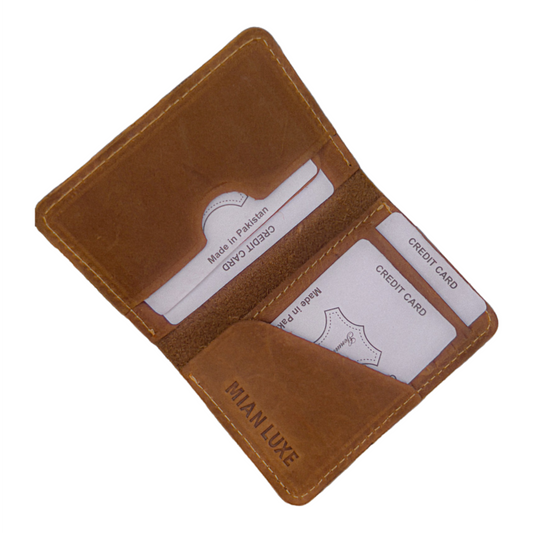 LEATHER CARD HOLDER-BROWN BY MIANLUXE