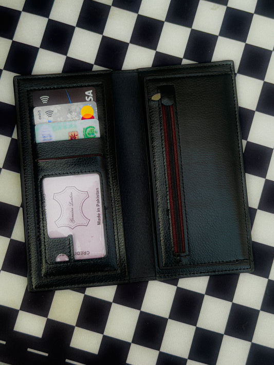 BALISI TRIFOLD LONG WALLET-BLACK
