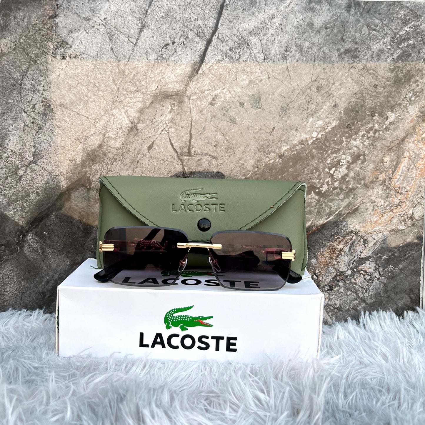 Purple Shade Rimless Sunglasses