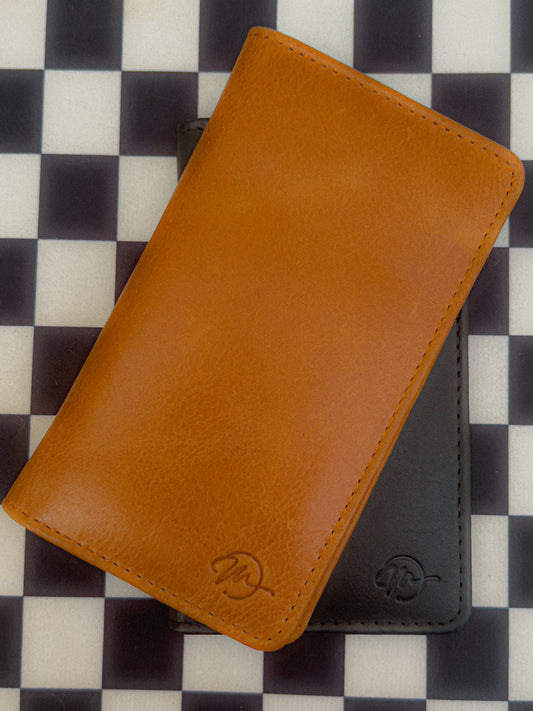 LEATHER MEDIUM LONG WALLET-BLACK BY MIANLUXE