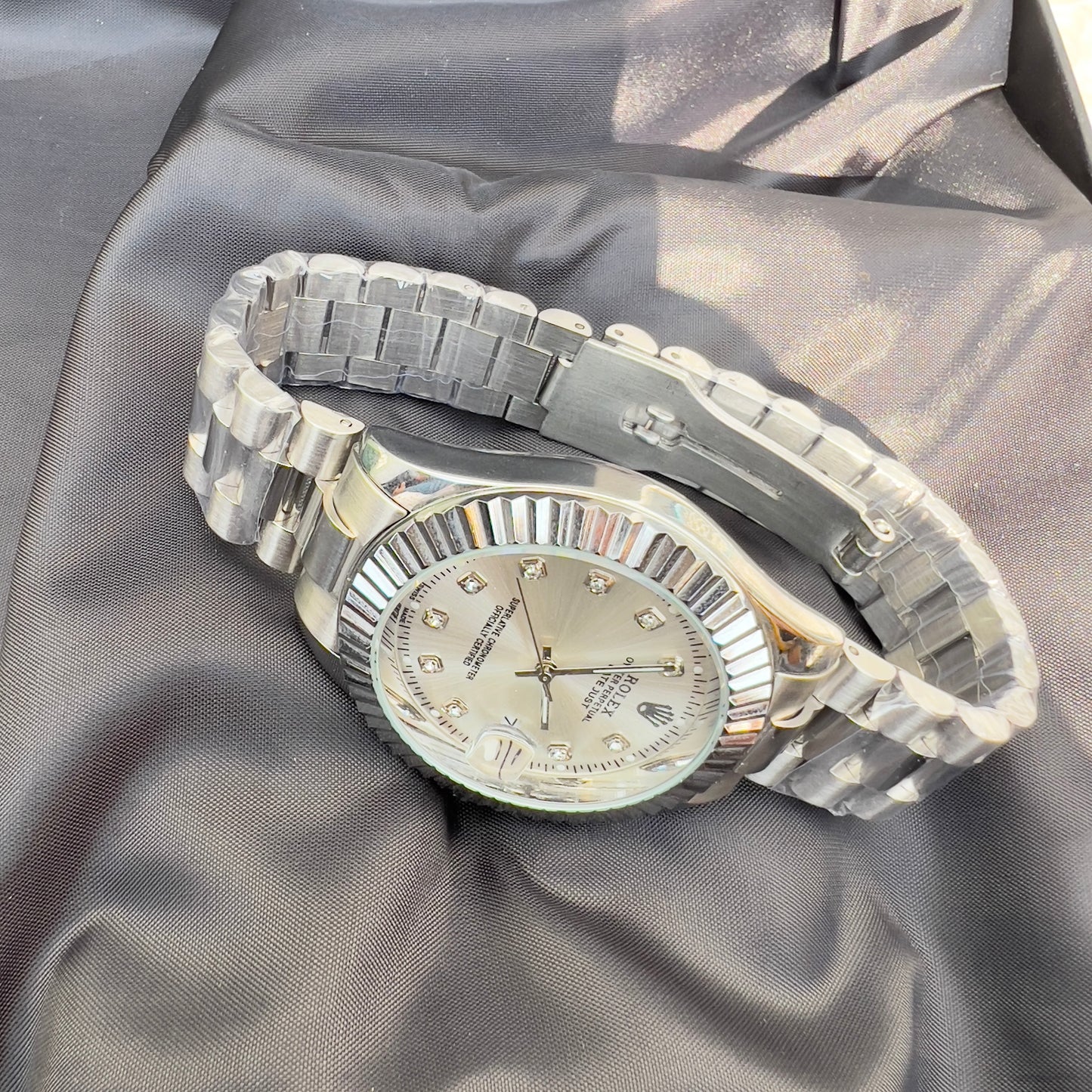 ROLEX OYSTER PERPETUAL-DATE JUST SILVER