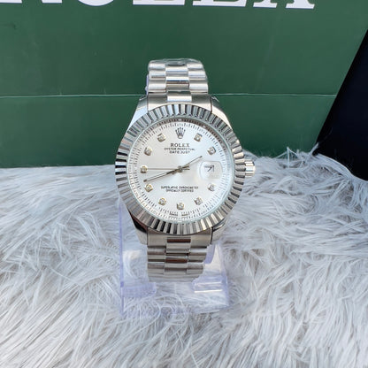 ROLEX OYSTER PERPETUAL-DATE JUST SILVER