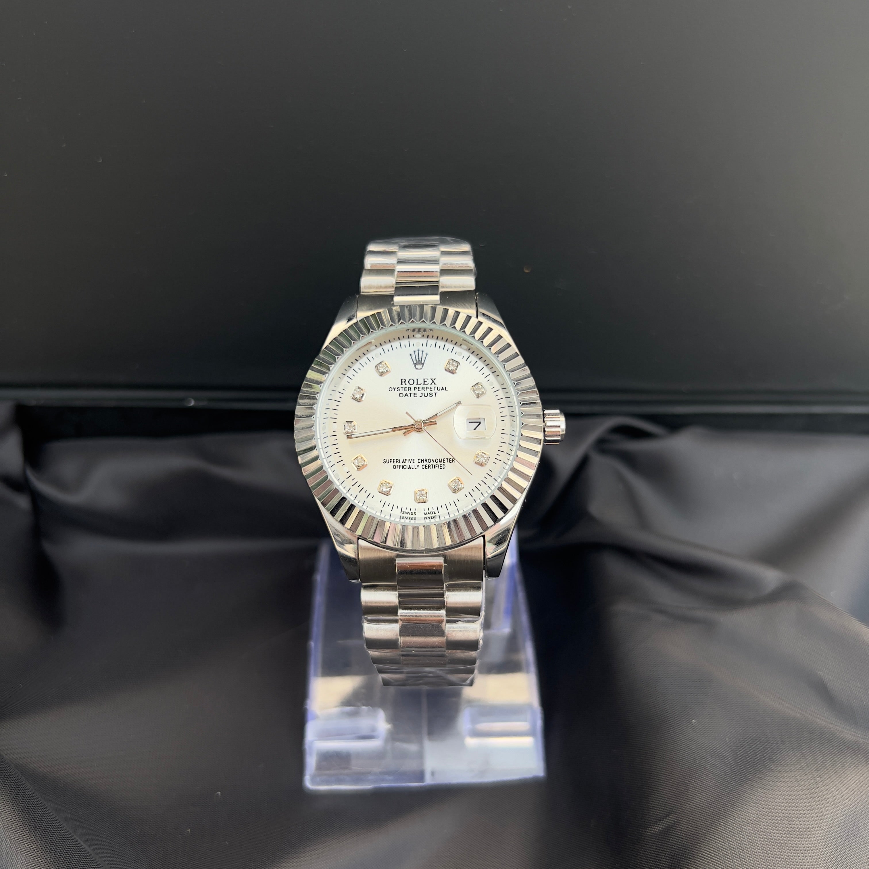 ROLEX OYSTER PERPETUAL-DATE JUST SILVER