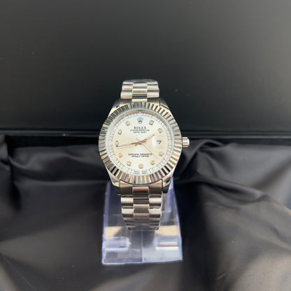ROLEX OYSTER PERPETUAL-DATE JUST SILVER