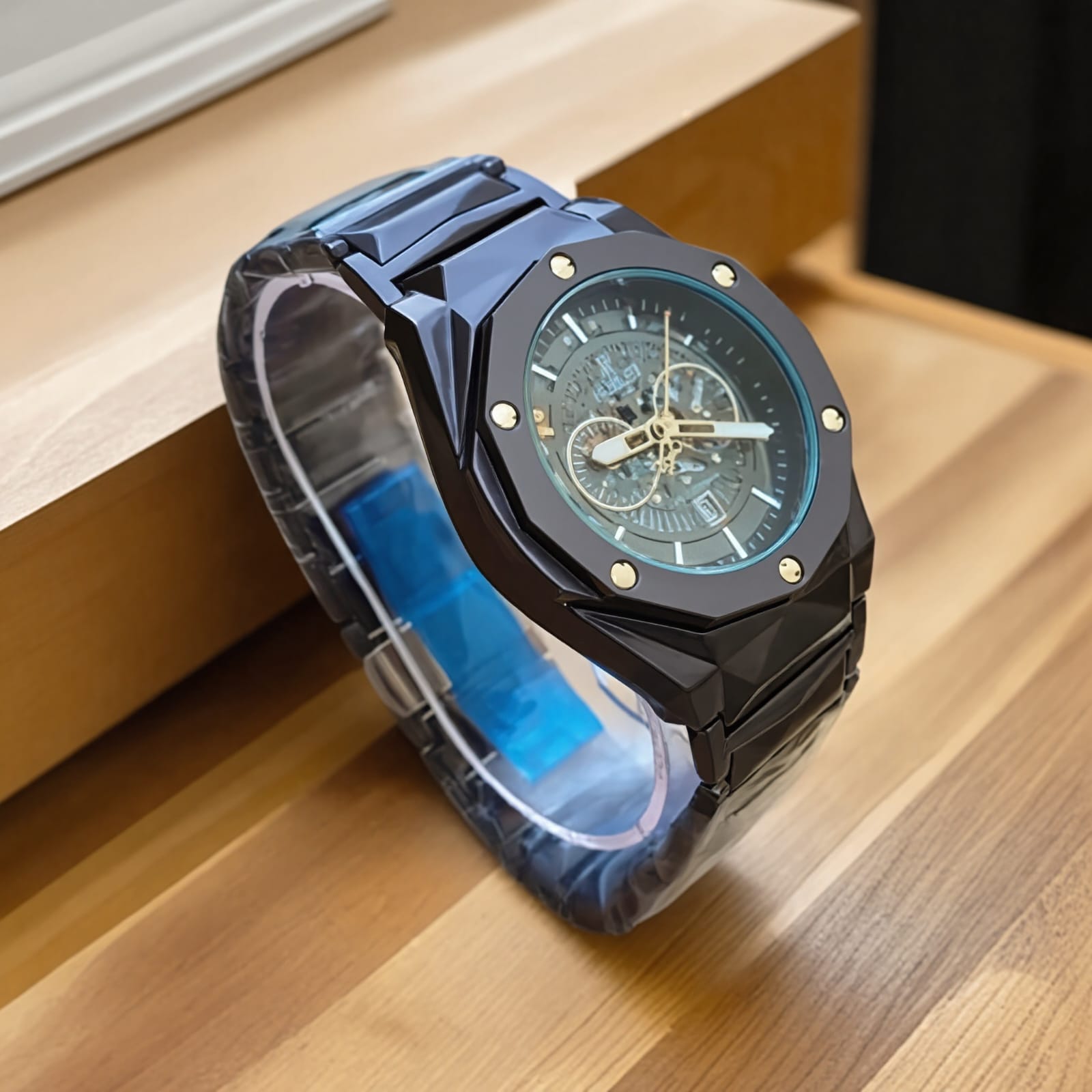 HUBLOT DIAMOND CUT SKELETON -FULL BLACK