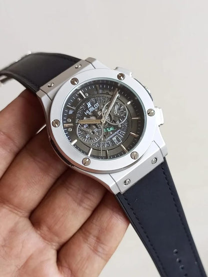 HUBLOT GENEVE-LEATHER STRAPS BLACK
