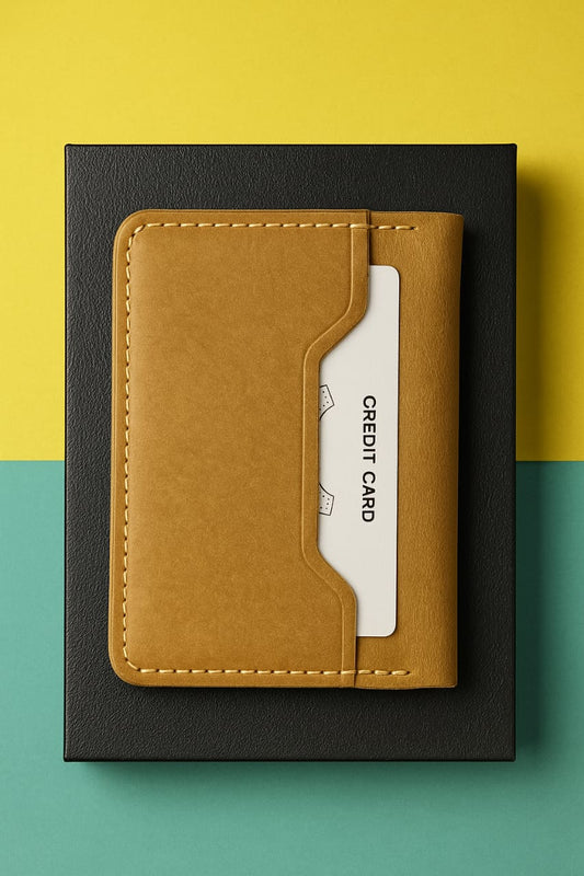 LEATHER CARD HOLDER-BROWN BY MIANLUXE