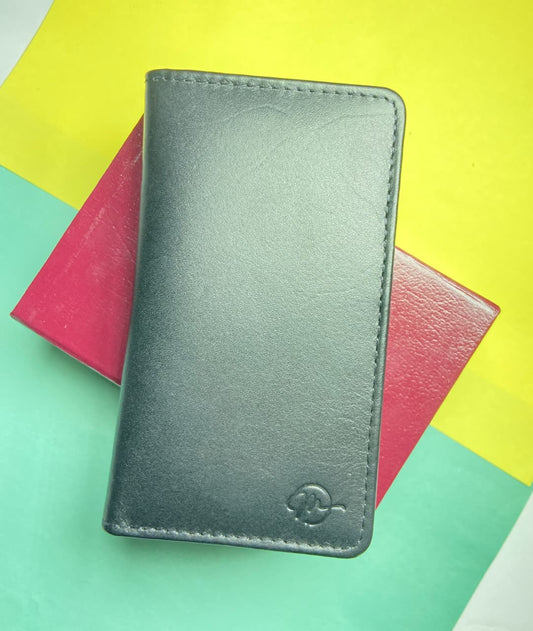 LEATHER MEDIUM LONG WALLET-BLACK BY MIANLUXE