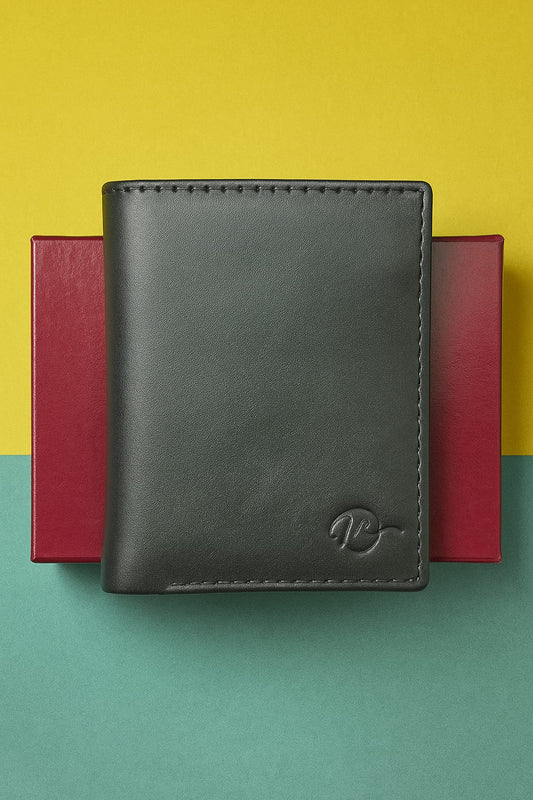 LEATHER SMALL ZIPPER WALLET-BLACK BY MIANLUXE