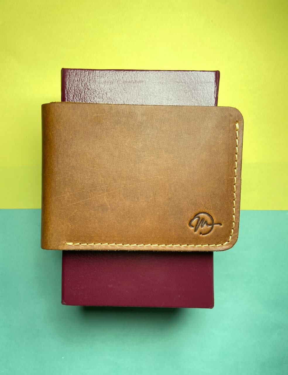 LEATHER BIFOLD WALLET-BROWN BY MIANLUXE