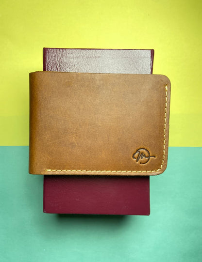 LEATHER BIFOLD WALLET-BROWN BY MIANLUXE