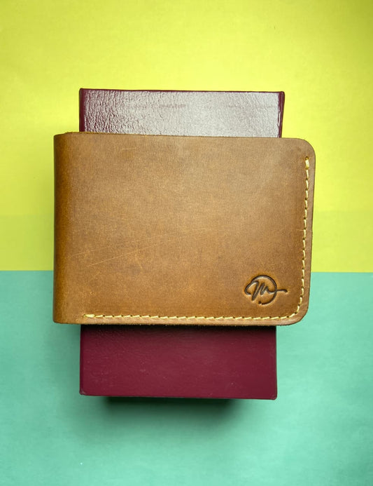 LEATHER BIFOLD WALLET-BROWN BY MIANLUXE