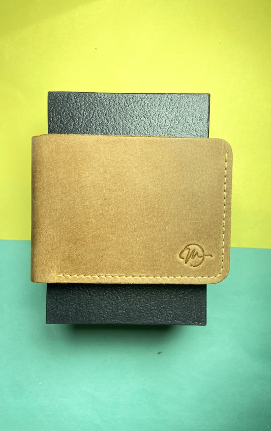 LEATHER BIFOLD WALLET-CAMEL BY MIANLUXE