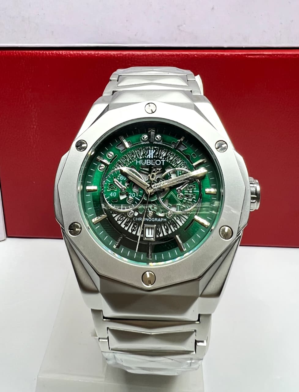 HUBLOT DIAMOND CUT SKELETON-GREEN