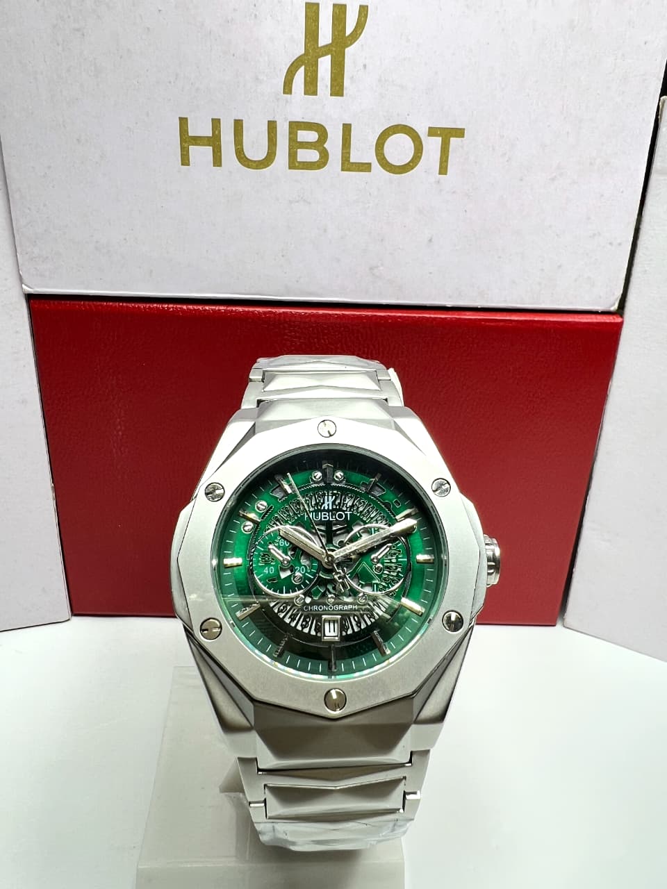 HUBLOT DIAMOND CUT SKELETON-GREEN