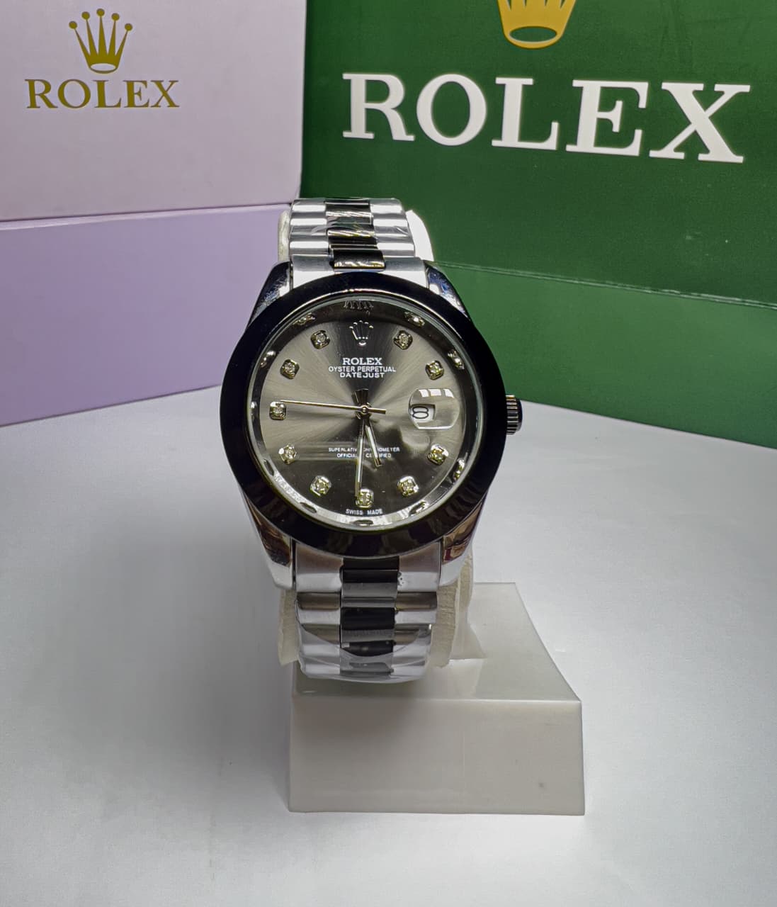 ROLEX DATE JUST-BLACK GREY