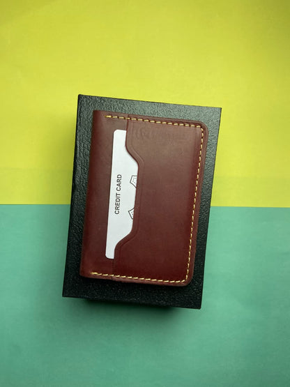 LEATHER CARD HOLDER-PURPLE BY MIANLUXE