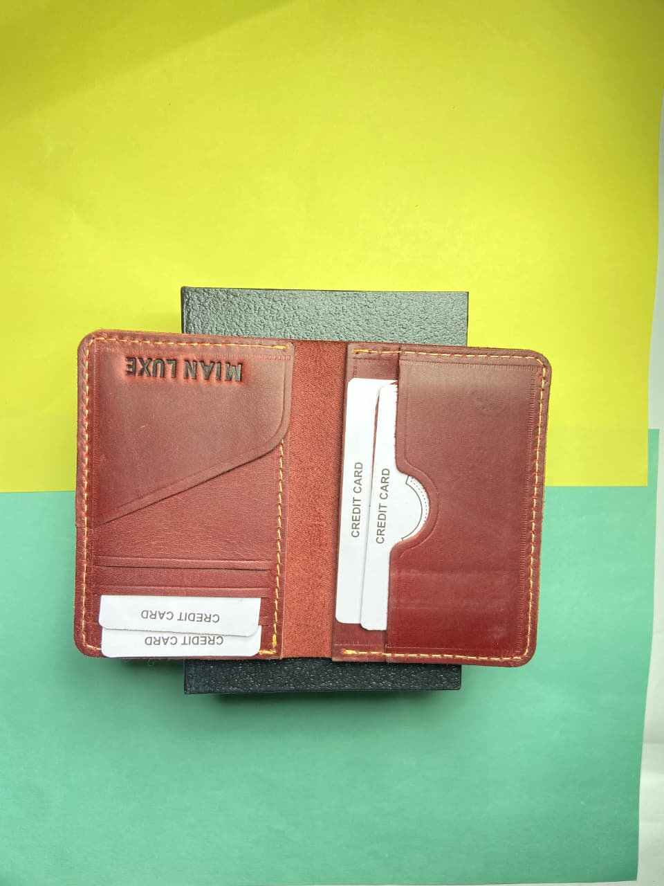 LEATHER CARD HOLDER-PURPLE BY MIANLUXE