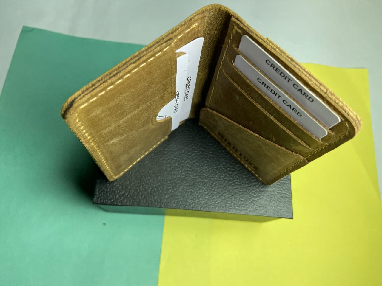 LEATHER CARD HOLDER-BROWN BY MIANLUXE