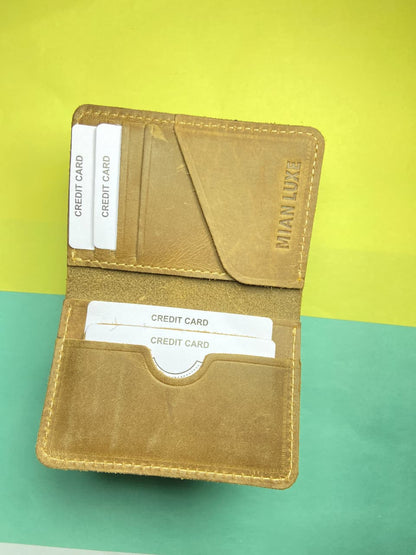 LEATHER CARD HOLDER-BROWN BY MIANLUXE
