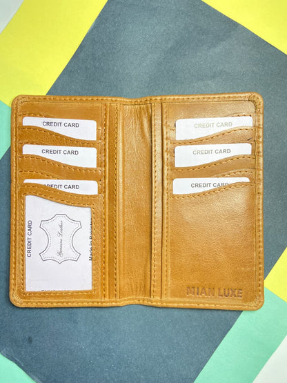 LEATHER MEDIUM LONG WALLET-BROWN BY MIANLUXE
