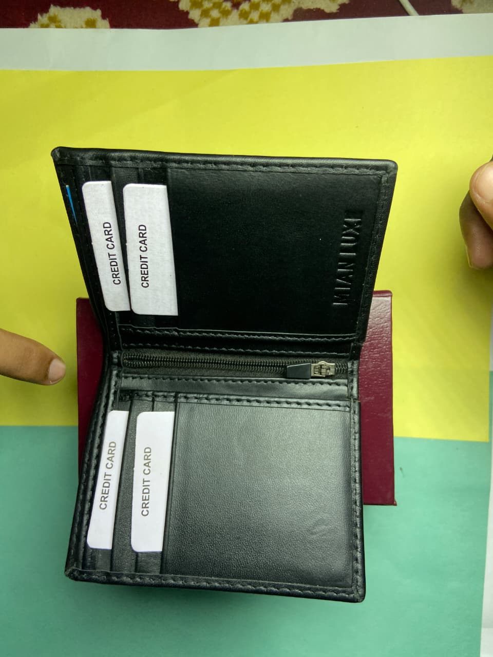 LEATHER SMALL ZIPPER WALLET-BLACK BY MIANLUXE
