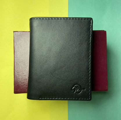 LEATHER SMALL ZIPPER WALLET-BLACK BY MIANLUXE