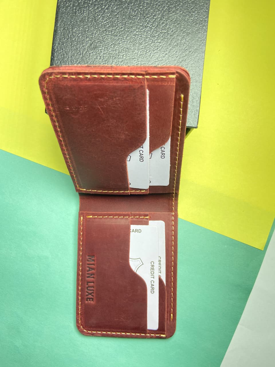 LEATHER BIFOLD WALLET-PURPLE BY MIANLUXE