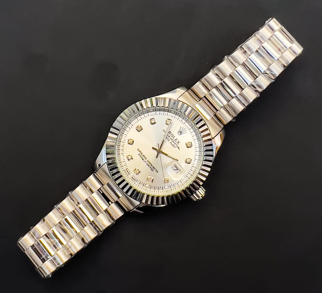 ROLEX OYSTER PERPETUAL-DATE JUST SILVER