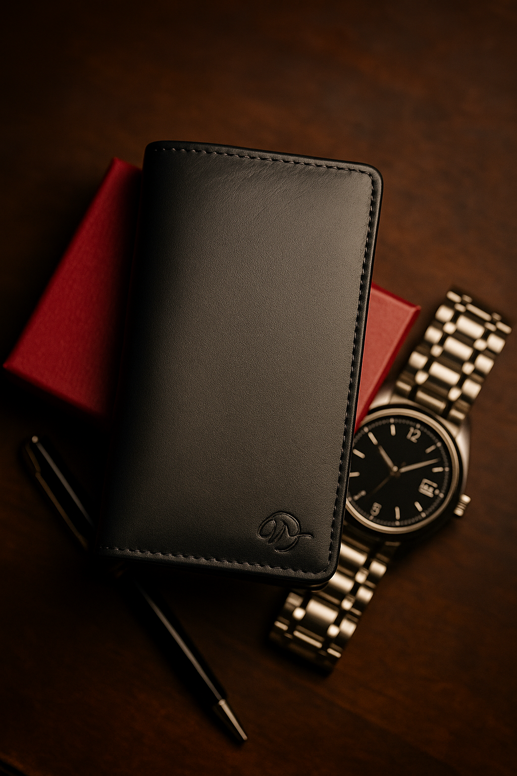 LEATHER MEDIUM LONG WALLET-BLACK BY MIANLUXE