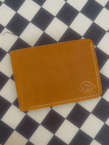 LEATHER BIFOLD WALLET-CAMEL BY MIANLUXE