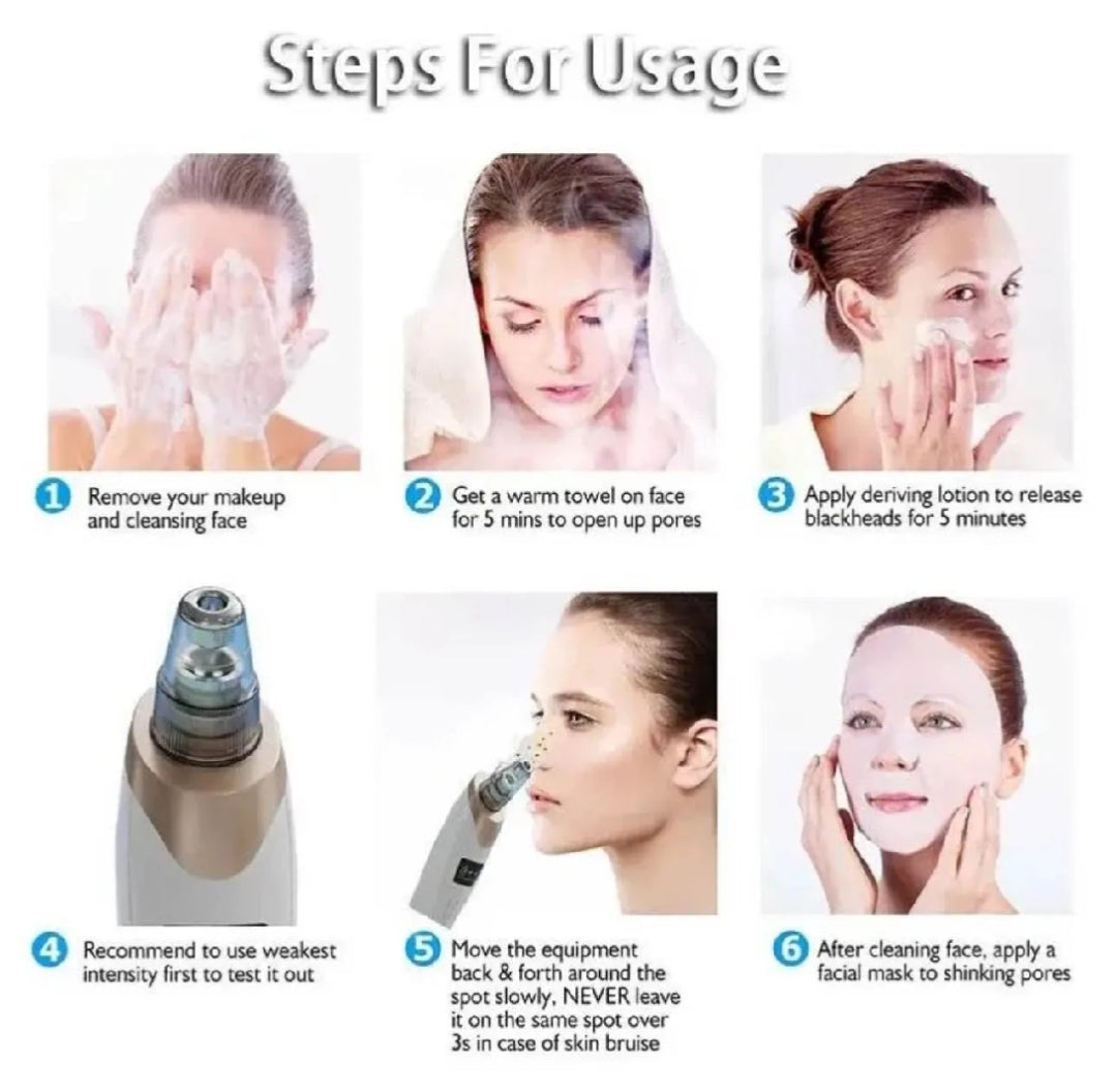 5 in 1 Rechargeable Blackhead Remover|Derma Suction