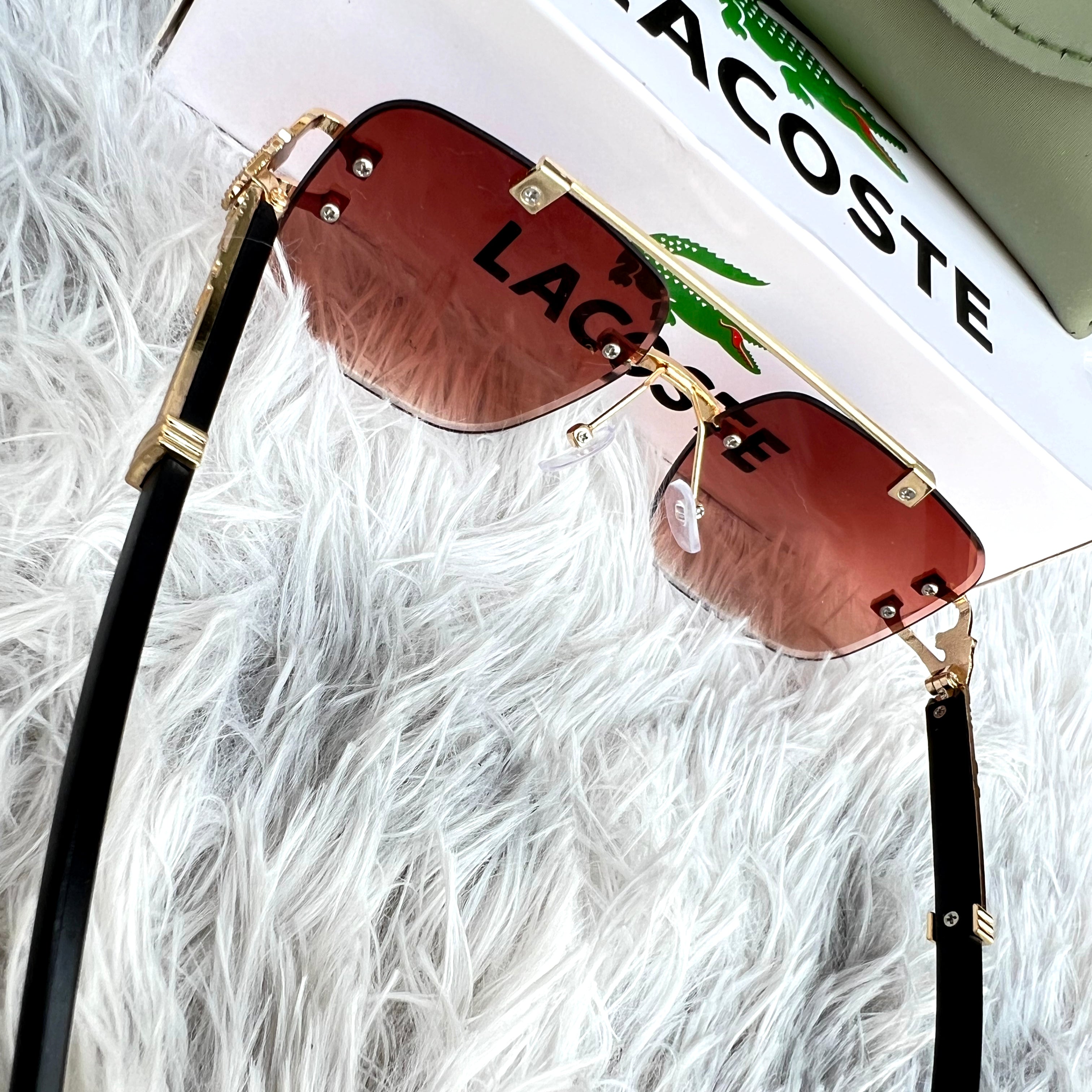 Brown Rimless Sunglasses