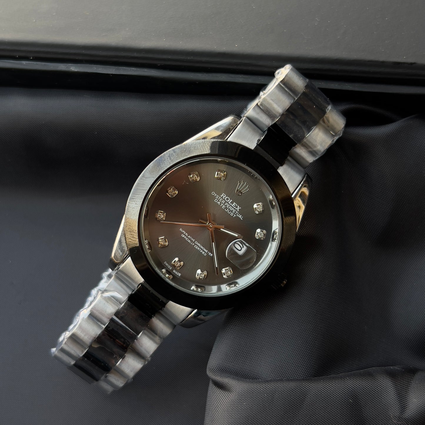 ROLEX DATE JUST-BLACK GREY