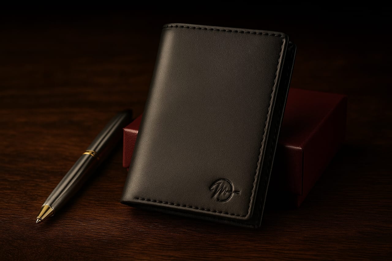 LEATHER SMALL ZIPPER WALLET-BLACK BY MIANLUXE