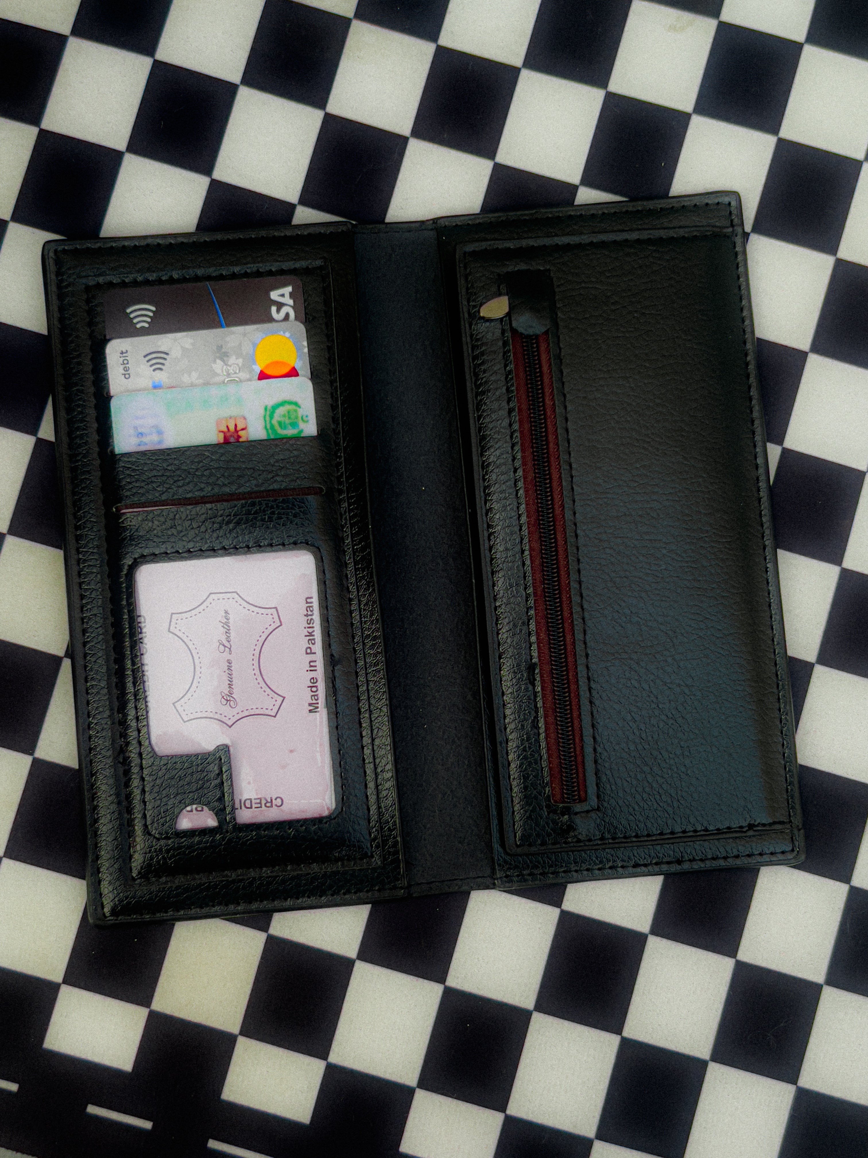 BALISI TRIFOLD LONG WALLET-BLACK