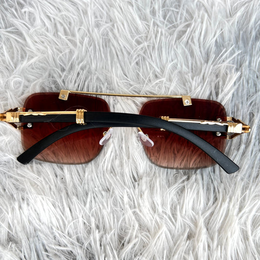 Brown Rimless Sunglasses