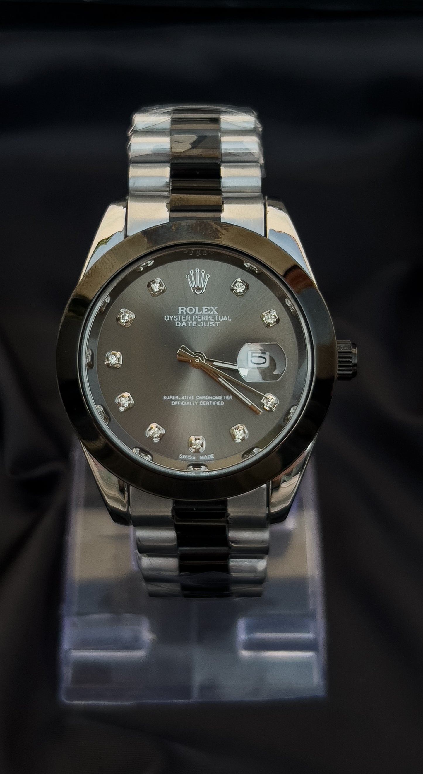 ROLEX DATE JUST-BLACK GREY