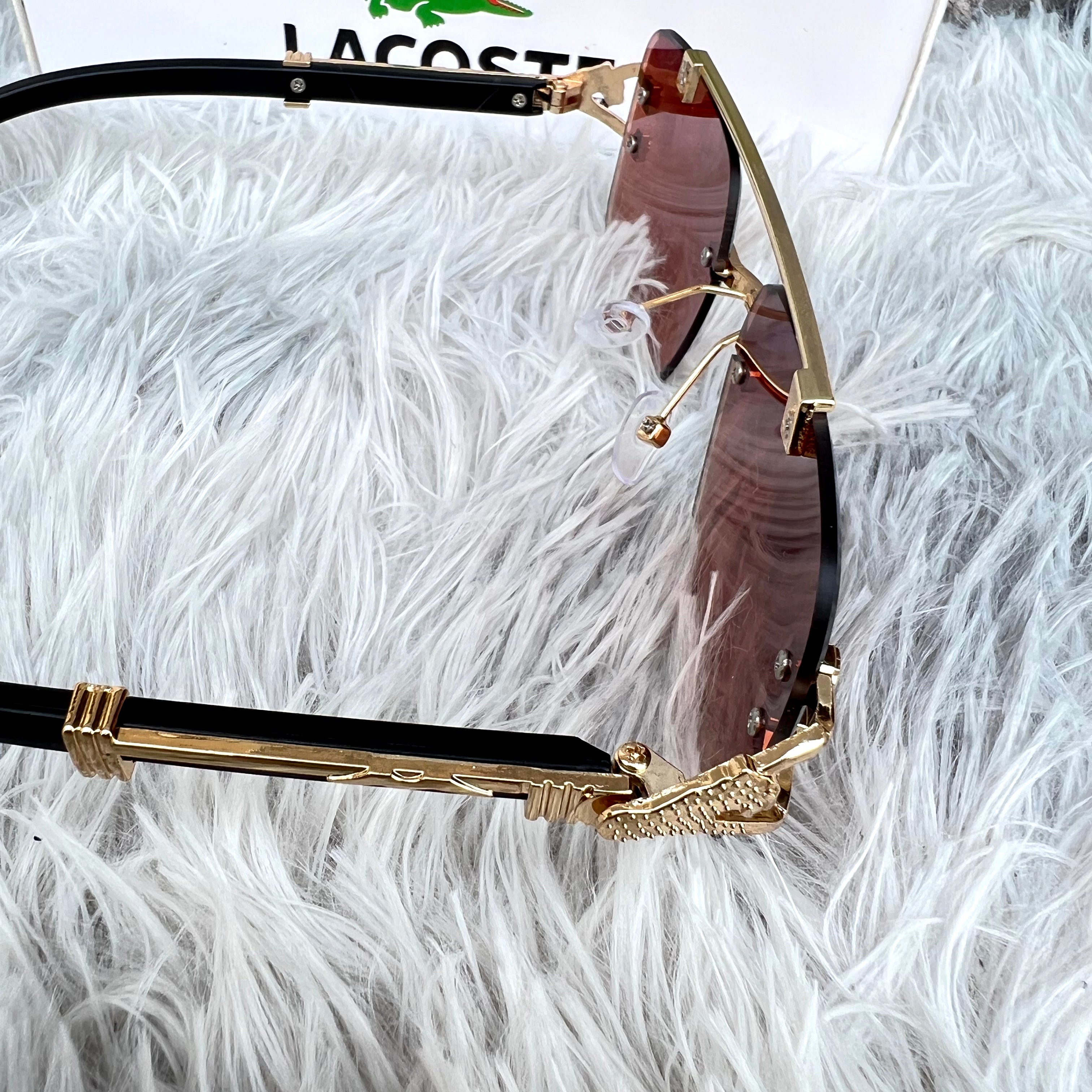 Brown Rimless Sunglasses