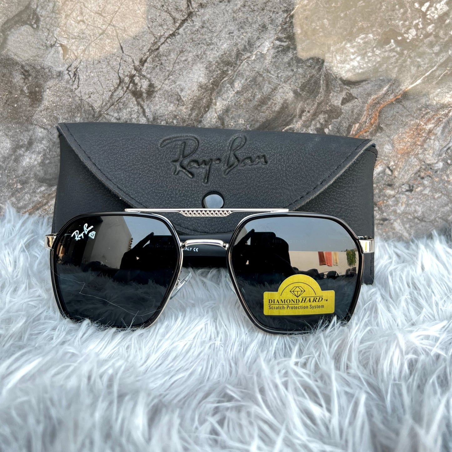 Rayban Silver Black Sunglasses