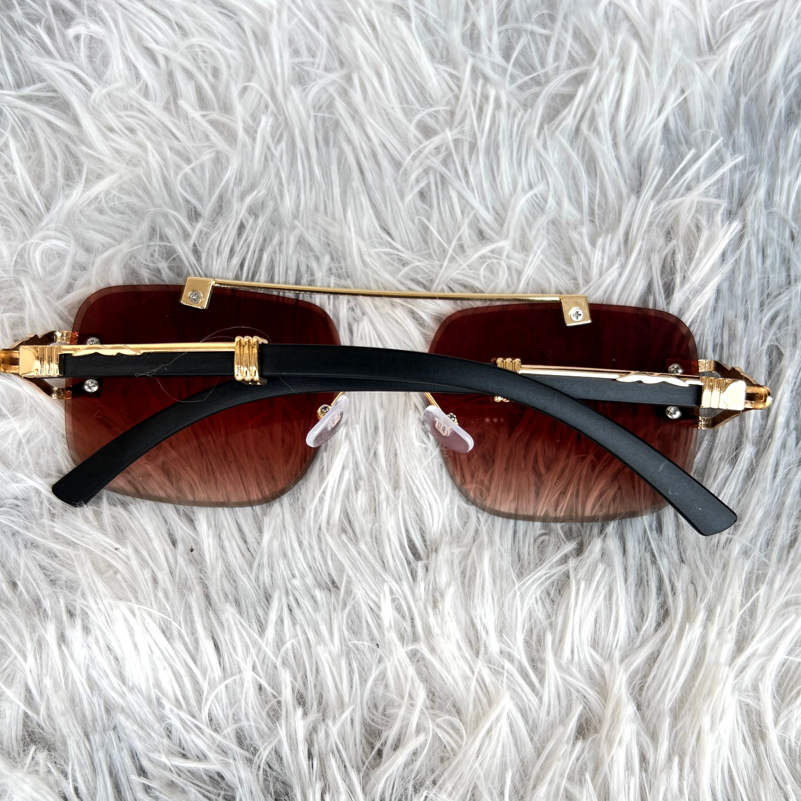 Brown Rimless Sunglasses