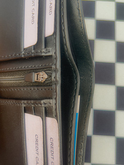 LEATHER SMALL ZIPPER WALLET-BLACK BY MIANLUXE