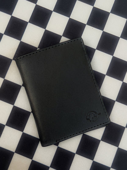 LEATHER SMALL ZIPPER WALLET-BLACK BY MIANLUXE