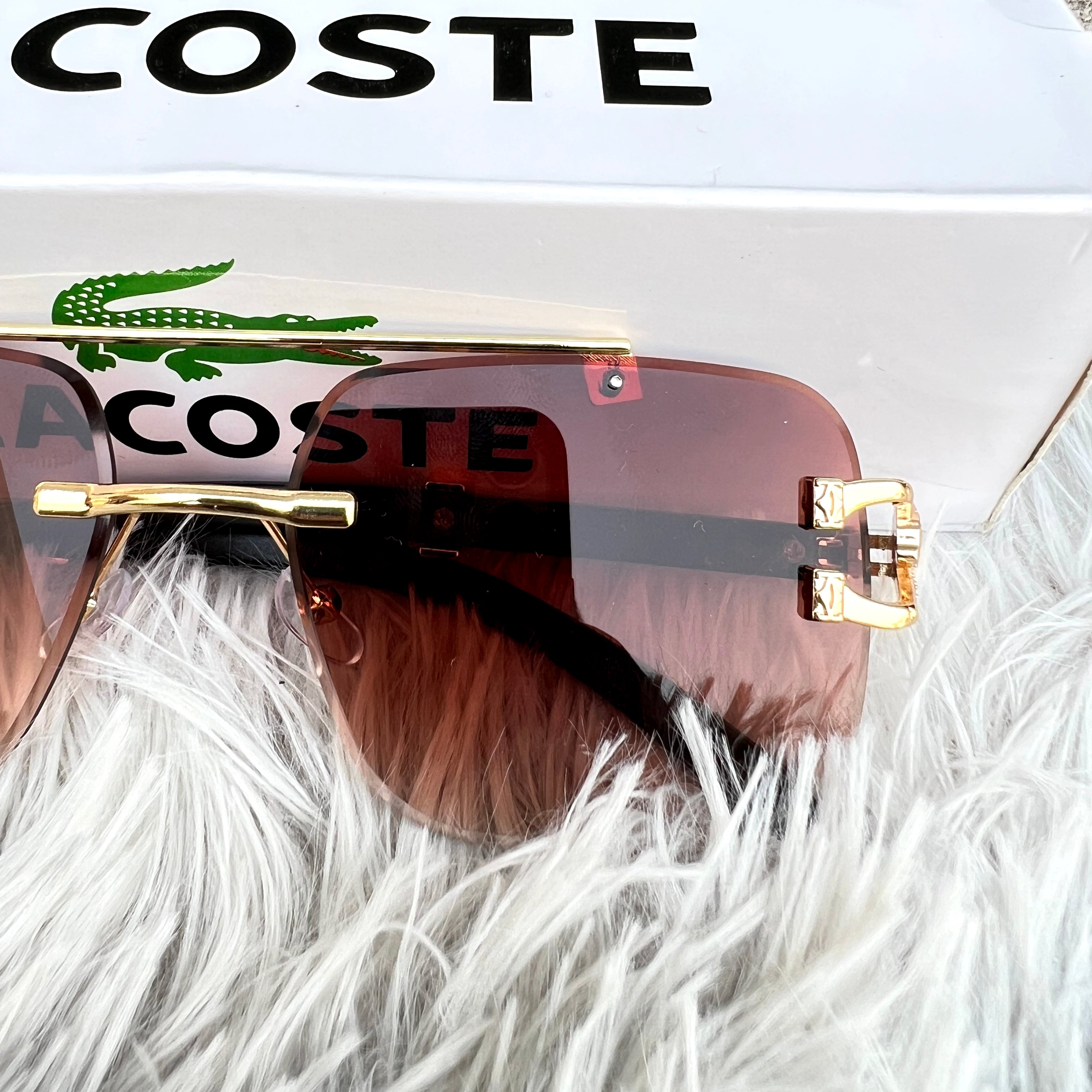 Brown Rimless Sunglasses