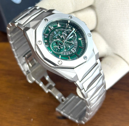 HUBLOT DIAMOND CUT SKELETON-GREEN