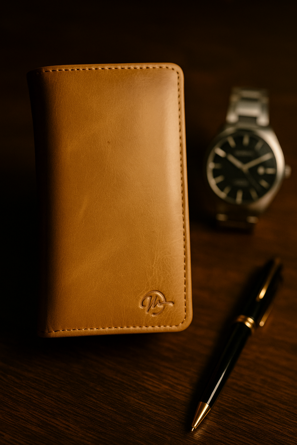 LEATHER MEDIUM LONG WALLET-BROWN BY MIANLUXE